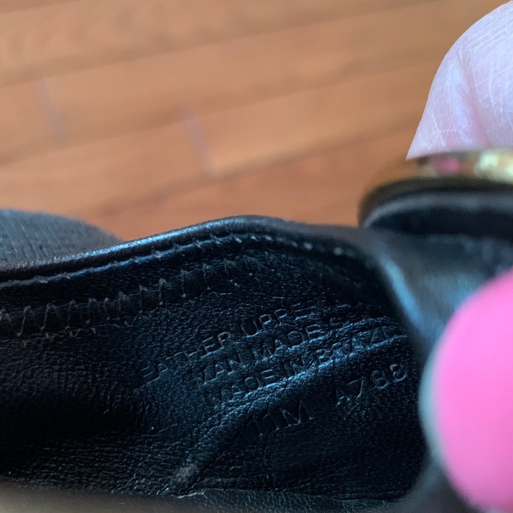 Tory Burch Black /darkest brown Leather Flats with Gold Accent - Picture 2 of 9